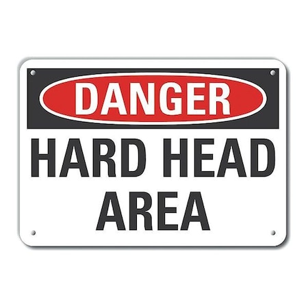 Decal,Danger Hard Head Area,10x7