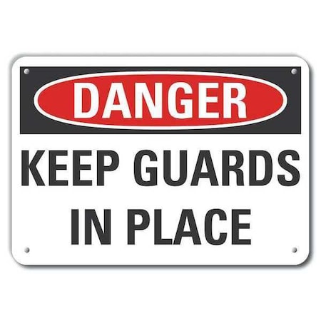 Plastic Machine Guards Danger Sign, 7 In Height, 10 In Width, Plastic, Vertical Rectangle, English