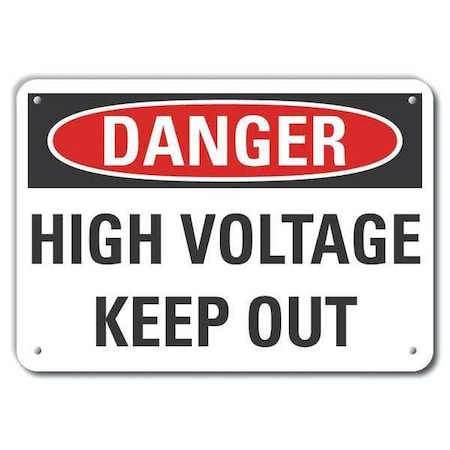 Refl Alum Danger High Voltage, 10x7, Height: 7 In, LCU4-0441-RA_10X7