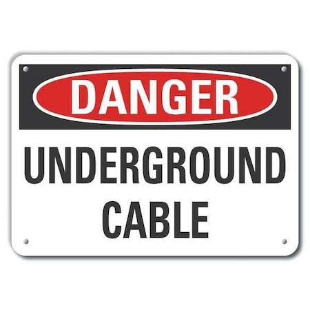 Decal,Danger Underground Cable,14x10