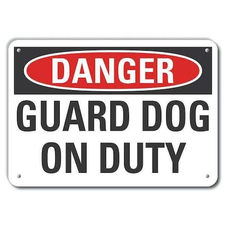 Refl Alum Danger Guard Dog,10x7