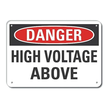 Refl Alum Danger High Voltage, 10x7, Header Background Color: Black, Red, LCU4-0406-RA_10X7