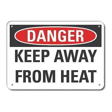 Plastic Keep Away Danger Sign, 10 In Height, 14 In Width, Plastic, Horizontal Rectangle, English
