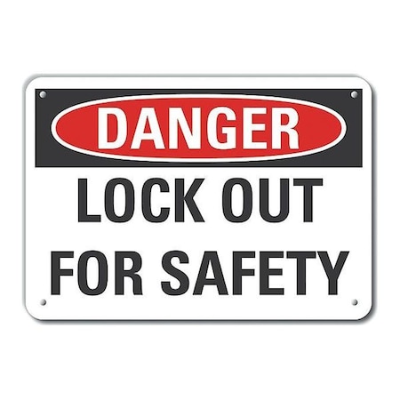 Plastic Lockout Tagout Danger Sign, 10 In Height, 14 In Width, Plastic, Horizontal Rectangle