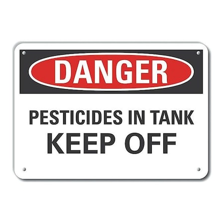 Plastic Pesticide Danger Sign, 10 In Height, 14 In Width, Plastic, Horizontal Rectangle, English