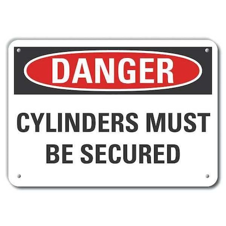 Reflective Cylinder Handling Danger Sign, 7 In H, 10 In W, Vertical Rectangle, LCU4-0486-RA_10X7