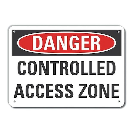 Decal,Plastic,Danger Controlled,14 X 10, LCU4-0454-NP_14X10
