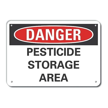 Aluminum Pesticide Danger Sign, 7 In H, 10 In W, Vertical Rectangle, English, LCU4-0458-NA_10X7