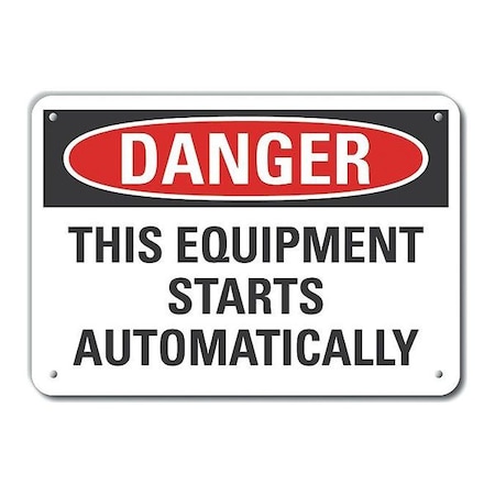 Danger Sign, 10 In Height, 14 In Width, Aluminum, Horizontal Rectangle, English