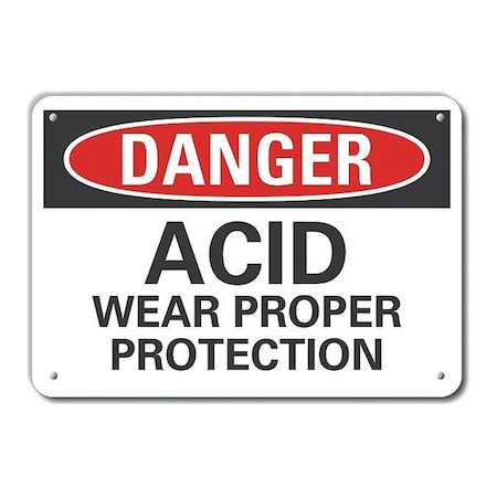 Alum Danger Acid Wear Proper, 10x7, Legend Style: Text