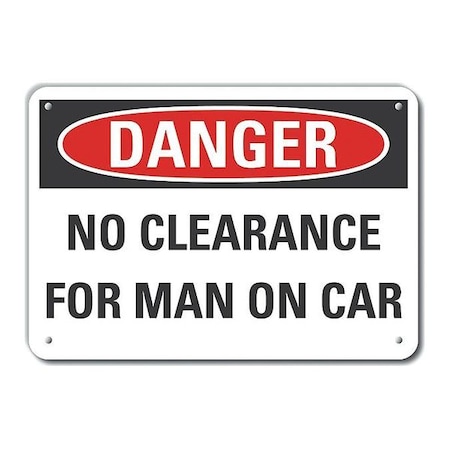 Plastic No Clearance Danger Sign7 In H10 In WVertical RectangleLCU4-0498-NP_10X7