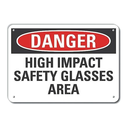 Alum Danger High Impact Safety,10x7