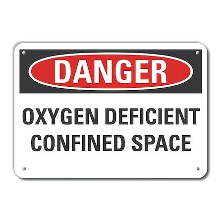 Decal,Danger Oxygen Deficient,10x7