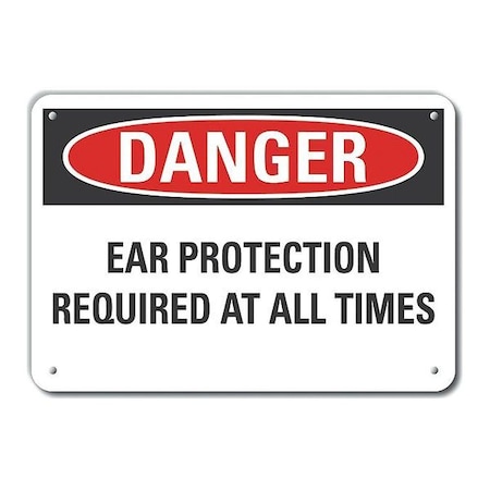 Decal, Danger Ear Protection, 10x7, Legend Style: Text