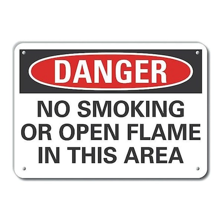Aluminum No Smoking Danger Sign, 7 H, 10 W,  Vertical Rectangle, English, LCU4-0559-NA_10X7