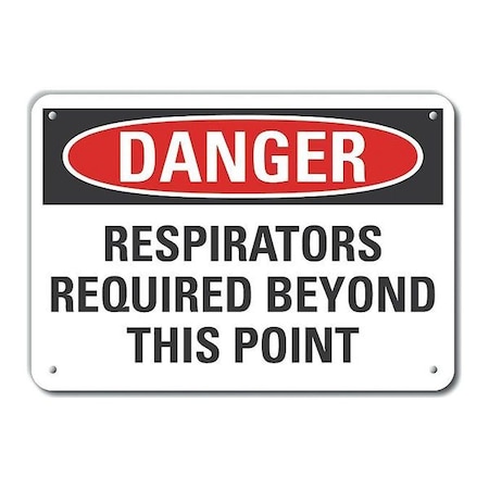 Refl Alum Danger Respirators,14x10