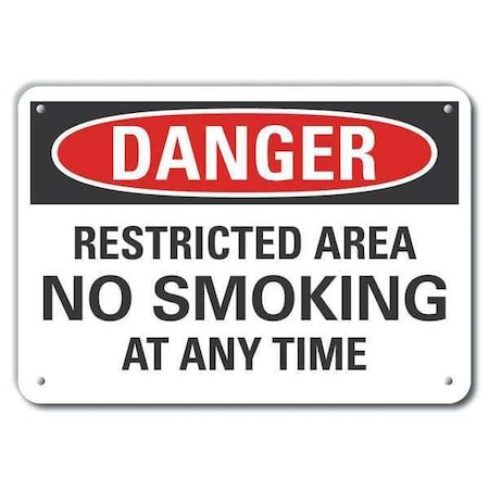Reflective No Smoking Danger Sign, 10 H, 14 In W,  Horizontal Rectangle, LCU4-0572-RA_14X10