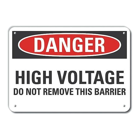 Refl Alum Danger High Voltage, 10x7, Legend Style: Text