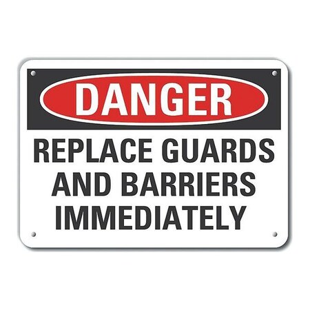 Danger Sign, 10 In Height, 14 In Width, Aluminum, Horizontal Rectangle, English