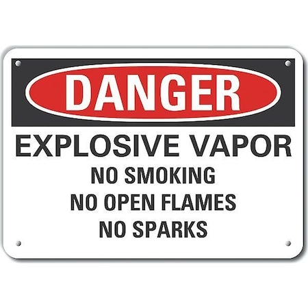 Plastic Explosive Materials Danger Sign, 10 In Height, 14 In Width, Plastic, Horizontal Rectangle