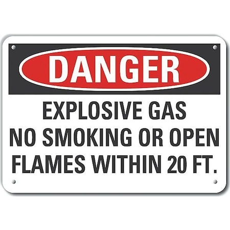 Reflective No Smoking Danger Sign, 10 H, 14 In W,  Horizontal Rectangle, LCU4-0651-RA_14X10