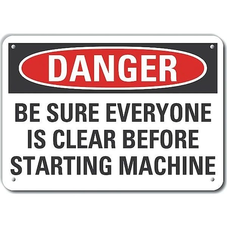 Reflective  Stay Clear Danger Sign, 10 In Height, 14 In Width, Aluminum, Horizontal Rectangle