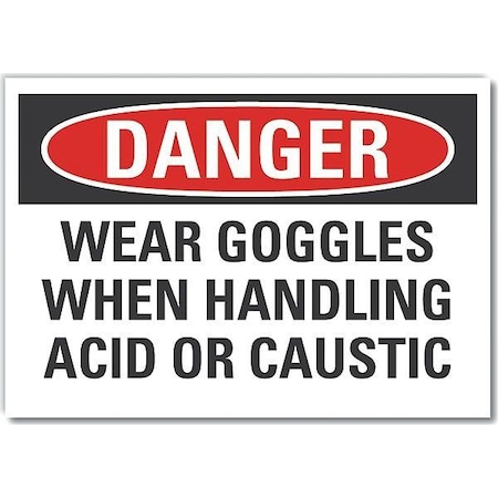 Decal, Danger Wear Protective, 7 X 5, Sign Material: Vinyl