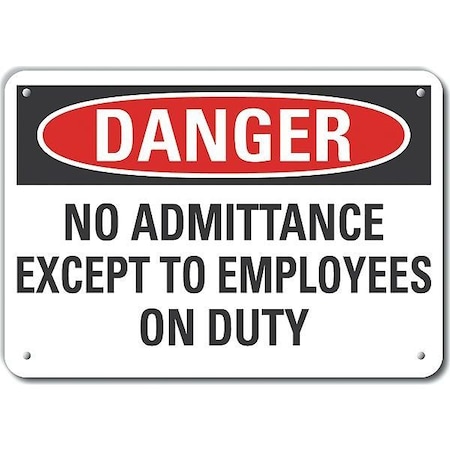 Decal, Danger No Admittance, 14x10, Legend Style: Text