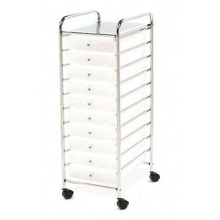 Organizer Cart,10-Drawer, Frosted White