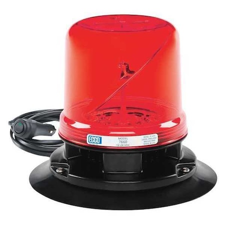 Led Hybrid Beacon, Vac-Mag Mount, Red