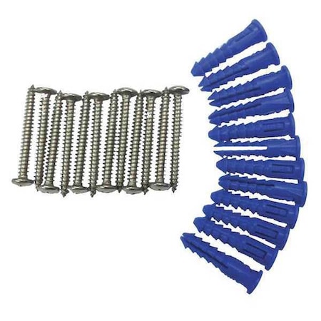 12 Steel Screws & 12 Plastic Wall Anchors For Mounting Steel LocBoard