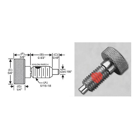 Knurled Non Lck Knob,316SS,P,5/16-18