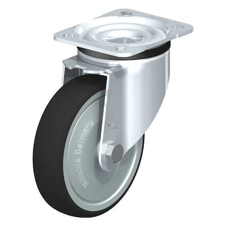 Swivel Plate Caster, PU, 8, 660 Lb., Wheel Width: 1-9/16