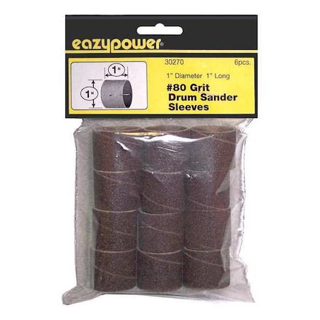 Drum Sleeve,No. 80 Grit,1 X 1,PK12