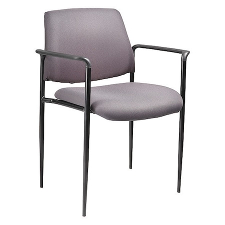 Square Back Diamond Stacking Chair W/Arm In Grey