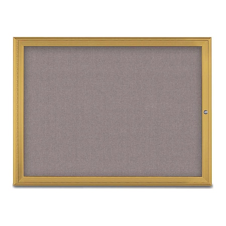 Corkboard,Single Door,Radius Frame,48x36,Gold/Surf