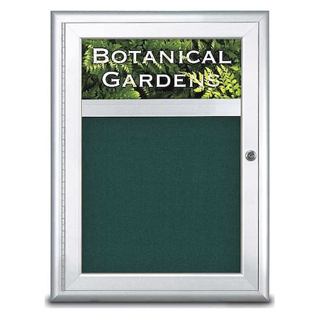 Corkboard,Single Door,Radius Frame,Header,18x24,Satin/Dark Spruce