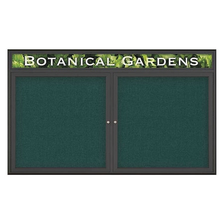 Corkboard,Double Door,Radius Frame,Header,60x36,Black/Dark Spruce