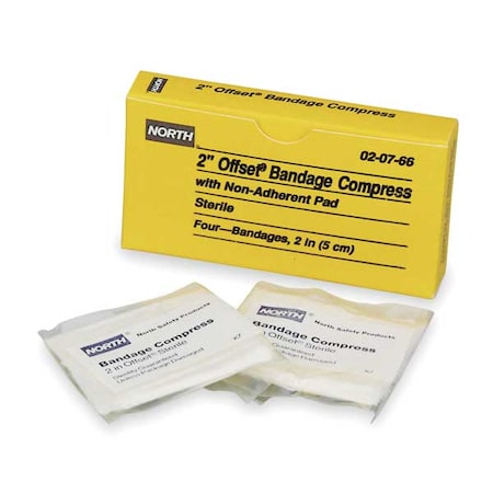 Gauze Compress,White,Unitized,PK4