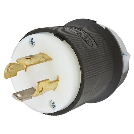 30A Twist-Lock Plug 3P 4W 125/250VAC L14-30P BK/WT
