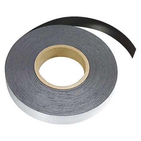 Flexible Magnet Strip,w/Adhesive,50 Ft L
