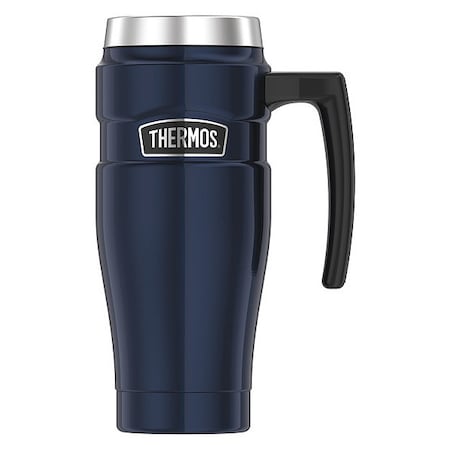 Stainless Steel Travel Mug,16 Oz.,Midnight Blue,Hot 7 Hrs,Cold 18 Hrs