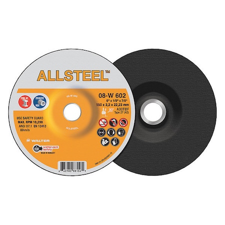 Allsteel Grinding Disc,6 X 1/8 X 7/8