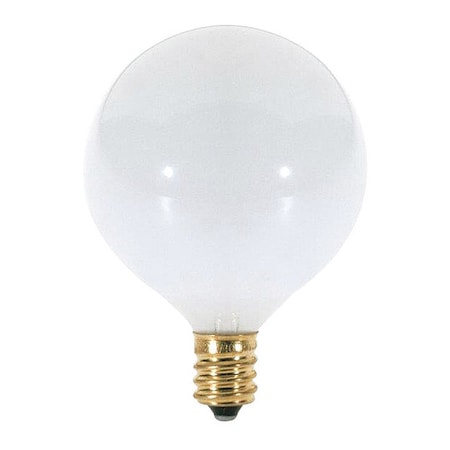 25 W G16 1/2 Incandescent - Gloss White - 1500 Hours - 175L - Candelabra Base - 120V