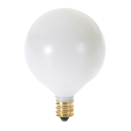 25 W G16 1/2 Incandescent - Satin White - 1500 Hours - 202L - Candelabra Base - 120V - 2-Pack