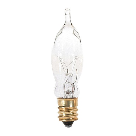 7.5 W CA5 Incandescent - Clear - 1500 Hours - 40L - Candelabra Base - 120V