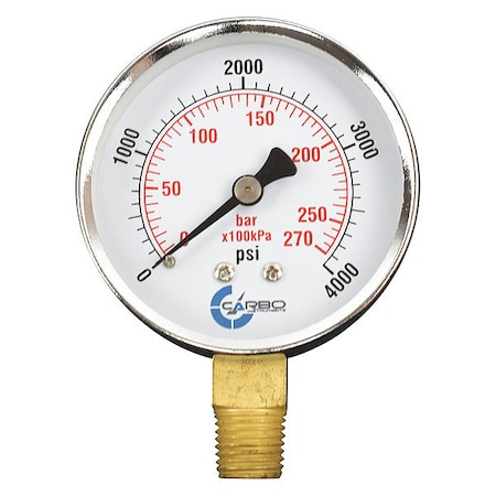 Dry Pressure Gauge, 2 1/2, 4000 Psi