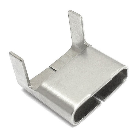 Clip-Style Buckle, 304 Stainless Steel, 1/4 Width, PK100