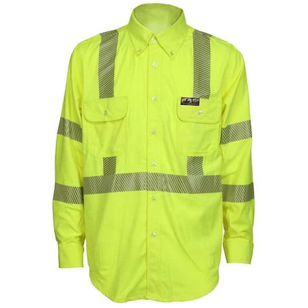 FR L Sleeve Shirt,Fl Lime,5XL,Regular