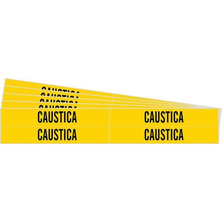 Pipe Marker,Adhesive,Yellow,Caustica,PK5, 83448-PK
